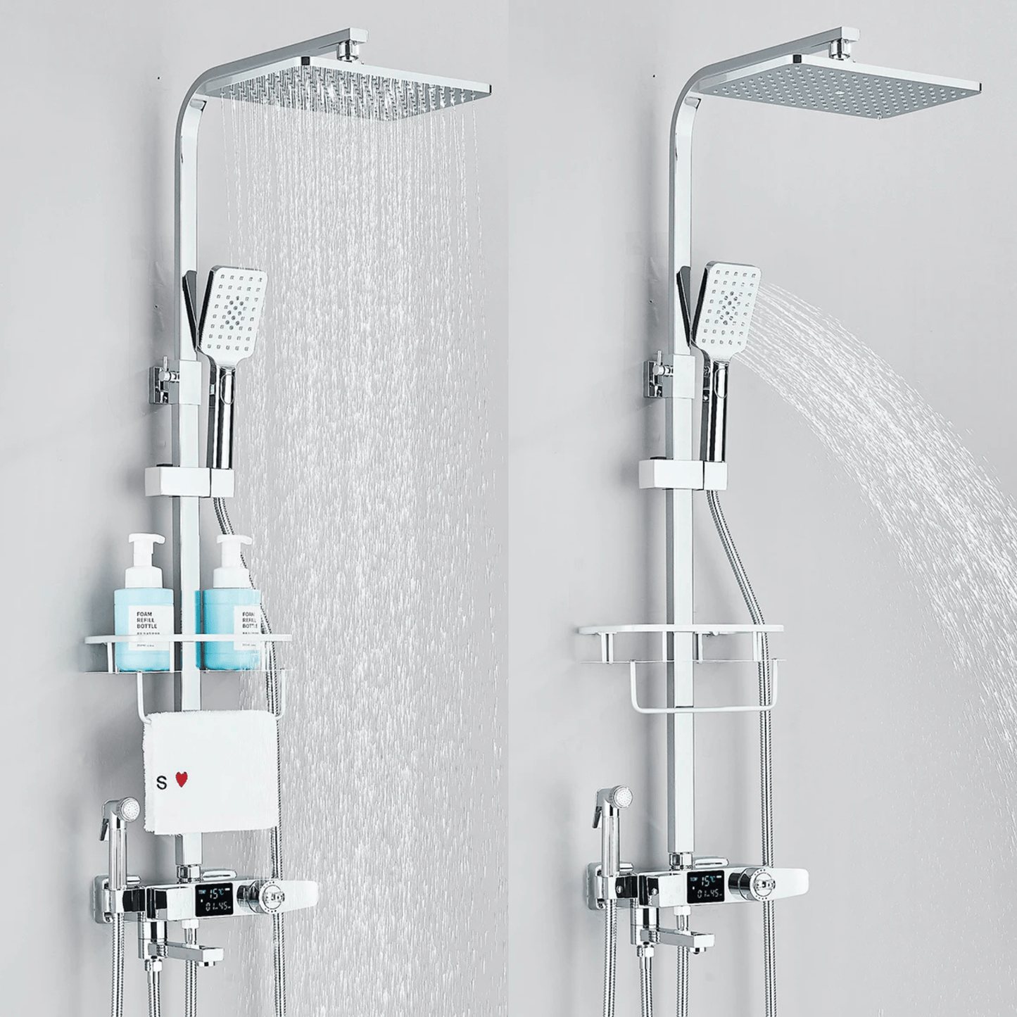 Colonne de Douche Thermostatique avec Affichage Digital – Pluie & Douchette - Fluens