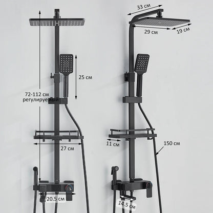 Colonne de Douche Thermostatique avec Affichage Digital – Pluie & Douchette - Fluens