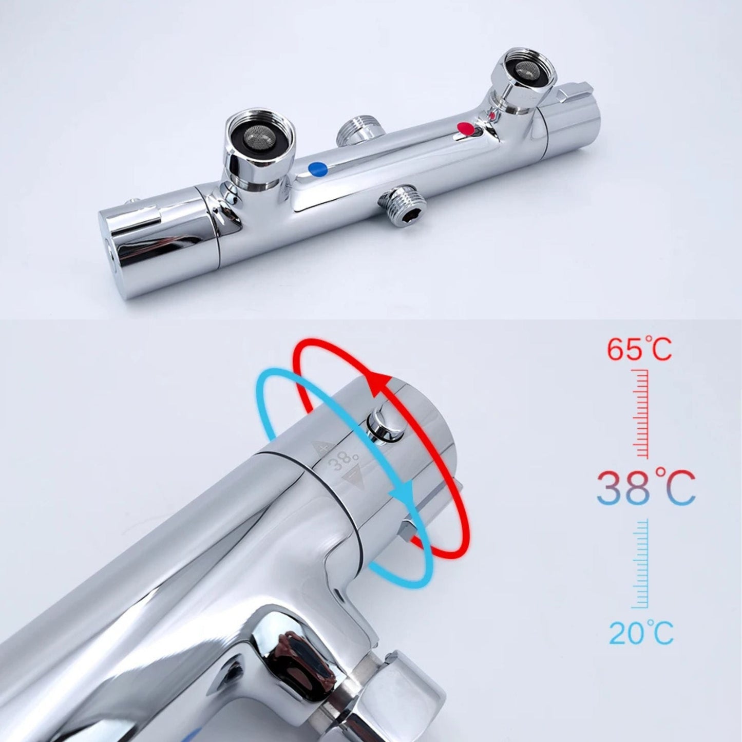 Colonne de Douche Thermostatique en Laiton – Confort & Sécurité - Fluens