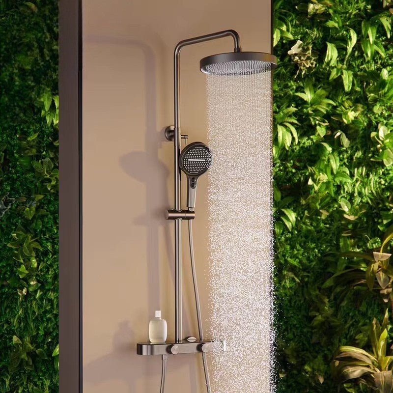 Colonne de Douche Thermostatique Luxe Brossée – 4 Voies Pluie & Cascade | Fluens™ - Fluens