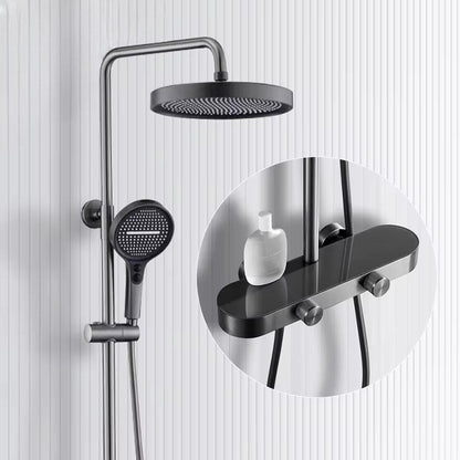 Colonne de Douche Thermostatique Luxe Brossée – 4 Voies Pluie & Cascade | Fluens™ - Fluens