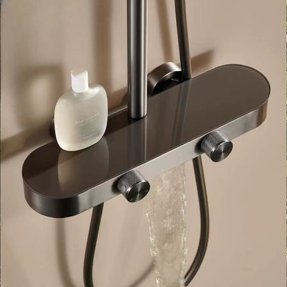 Colonne de Douche Thermostatique Luxe Brossée – 4 Voies Pluie & Cascade | Fluens™ - Fluens