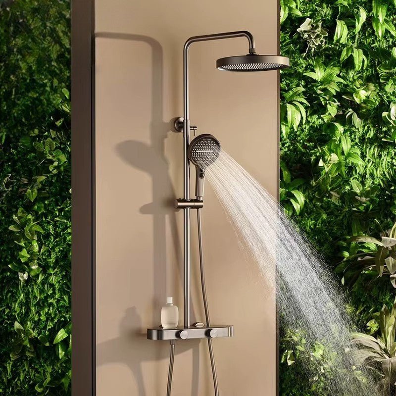 Colonne de Douche Thermostatique Luxe Brossée – 4 Voies Pluie & Cascade | Fluens™ - Fluens