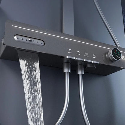 Colonne de Douche Thermostatique – Pluie & Douchette (Finition Brossée) - Fluens