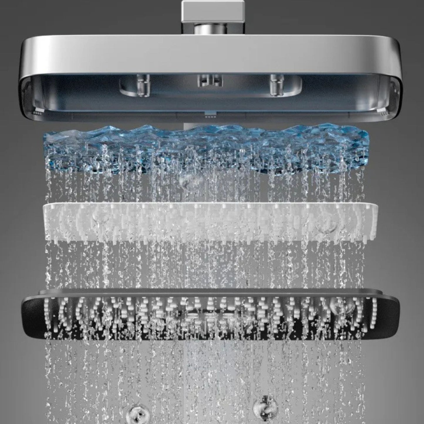 Colonne de Douche Thermostatique – Pluie & Douchette (Finition Brossée) - Fluens