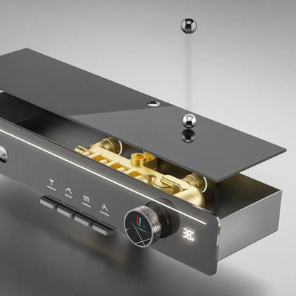 Colonne de Douche Thermostatique – Pluie & Douchette (Finition Brossée) - Fluens