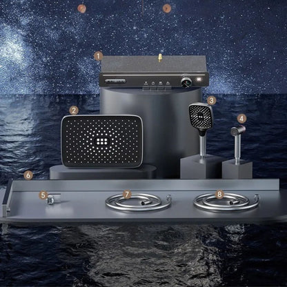 Colonne de Douche Thermostatique – Pluie & Douchette (Finition Brossée) - Fluens