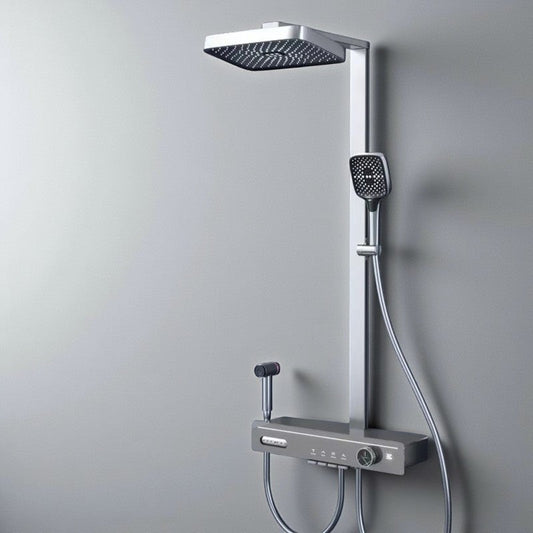 Colonne de Douche Thermostatique – Pluie & Douchette (Finition Brossée) - Fluens