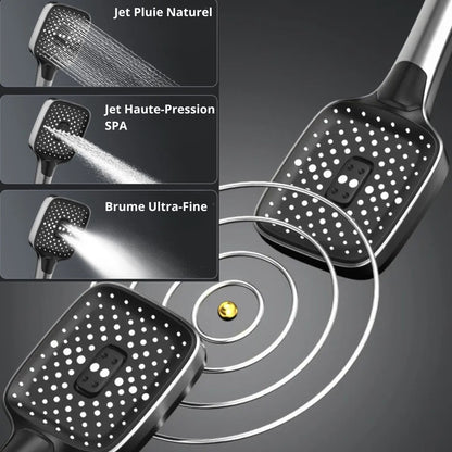 Colonne de Douche Thermostatique – Pluie & Douchette (Finition Brossée) - Fluens