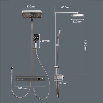 Colonne de Douche Thermostatique – Pluie & Douchette (Finition Brossée) - Fluens