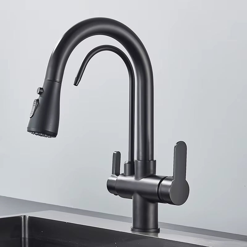 Robinet de Cuisine 3 Voies – Eau Filtrée & Douchette Extractible Haute Pression
