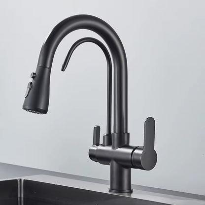 Robinet de Cuisine 3 Voies – Eau Filtrée & Douchette Extractible Haute Pression