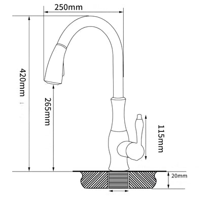 Robinet de Cuisine Extractible – Mitigeur Pivotant 360° en Laiton