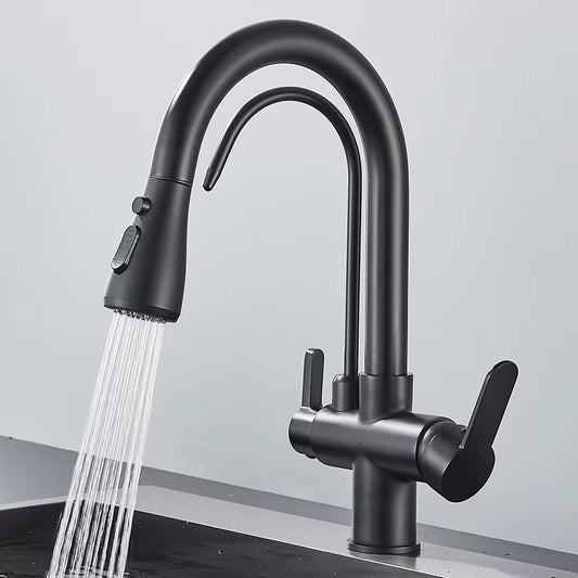 Robinet de Cuisine 3 Voies – Eau Filtrée & Douchette Extractible Haute Pression