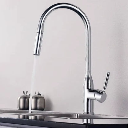 Robinet de Cuisine Extractible 360° – 2 Jets – Noir mat, Chrome, Gris, Argent brossé