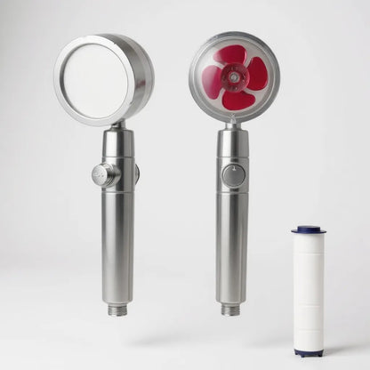 Pommeau de Douche Turbo – Haute Pression, Filtration & Économie d’Eau, Rotation 360°