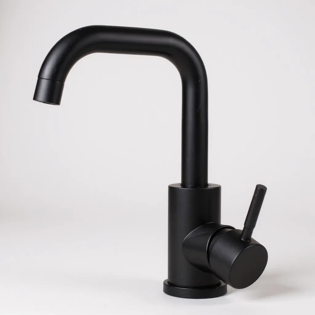 Robinet de salle de bain inox – mitigeur design courbé ou angulaire