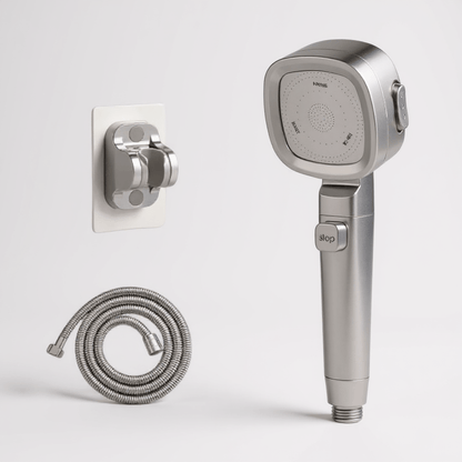 Pommeau de Douche Anti - Calcaire — Haute Pression, 3 Modes & Bouton Stop - Fluens