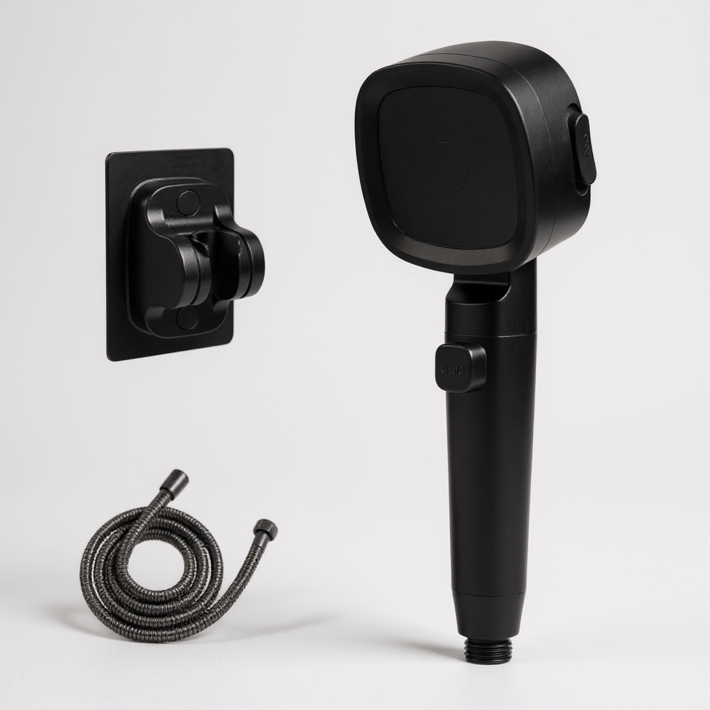 Pommeau de Douche Anti - Calcaire — Haute Pression, 3 Modes & Bouton Stop - Fluens