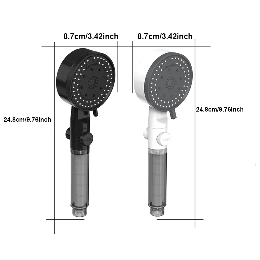 Pommeau de douche anti - calcaire – haute pression, économie d’eau, 10 modes - Fluens