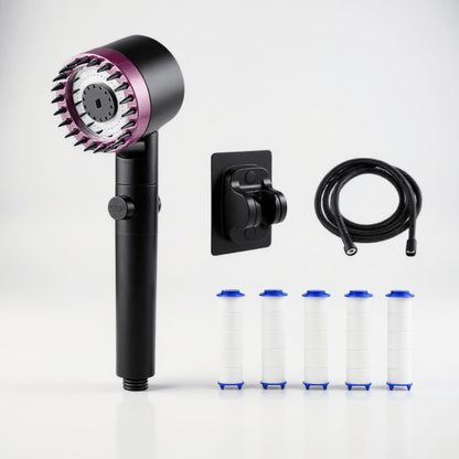 Pommeau de douche anti - calcaire – haute pression, économie d’eau, 3 modes - Fluens