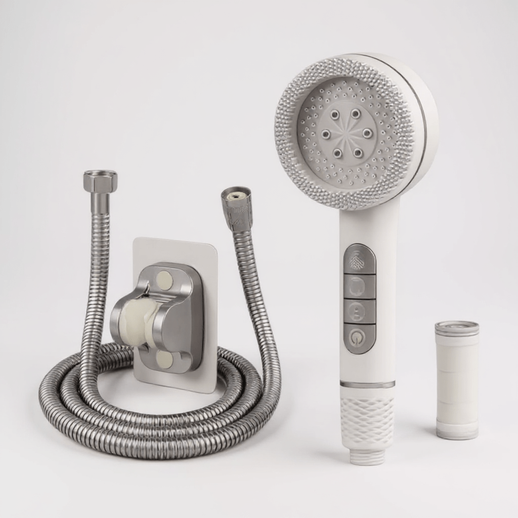 Pommeau de Douche Anti - Calcaire – Haute Pression Économie d’Eau, 4 Modes - Fluens