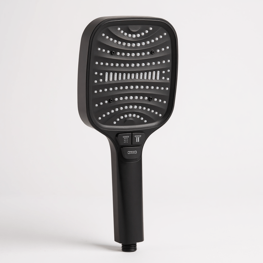 Pommeau de douche anti - calcaire – Haute pression & économie d’eau, 7 modes (bouton Stop) - Fluens