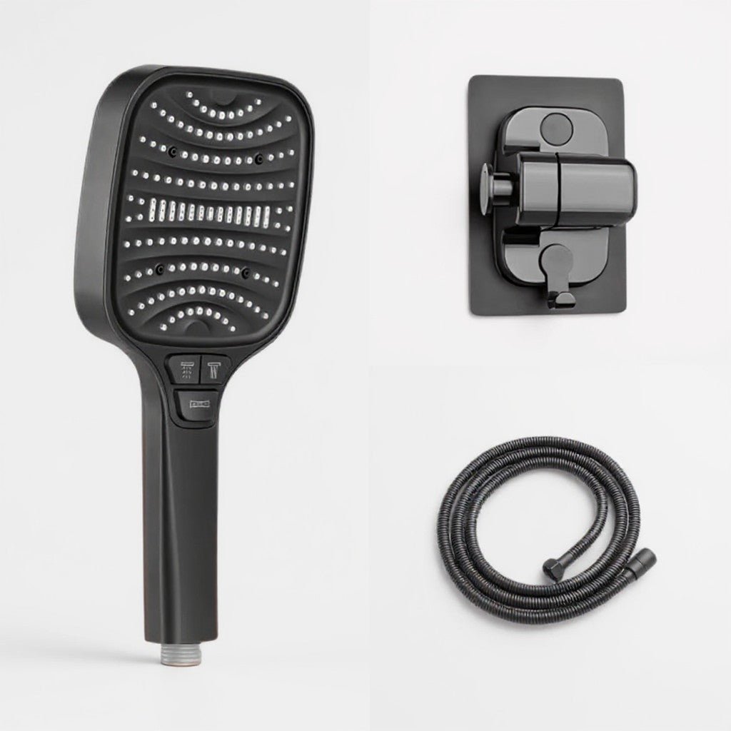 Pommeau de douche anti - calcaire – Haute pression & économie d’eau, 7 modes (bouton Stop) - Fluens