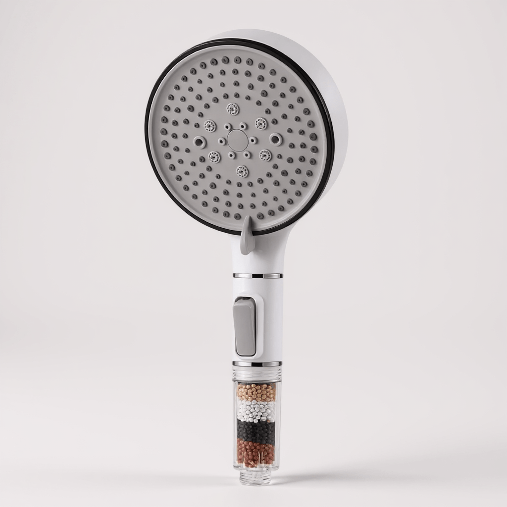 Pommeau de Douche Filtration Anti - Calcaire – Haute Pression &Économie d’Eau, 5 modes - Fluens