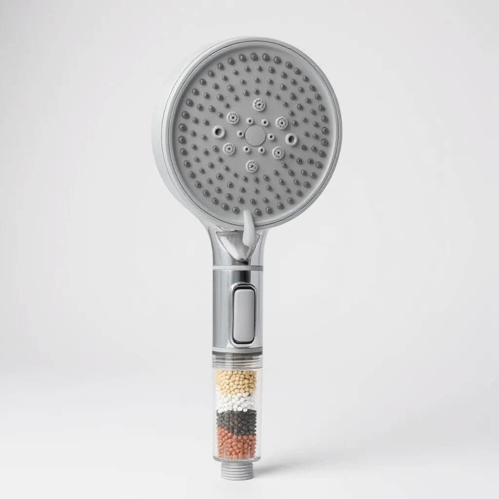 Pommeau de Douche Filtration Anti - Calcaire – Haute Pression &Économie d’Eau, 5 modes - Fluens