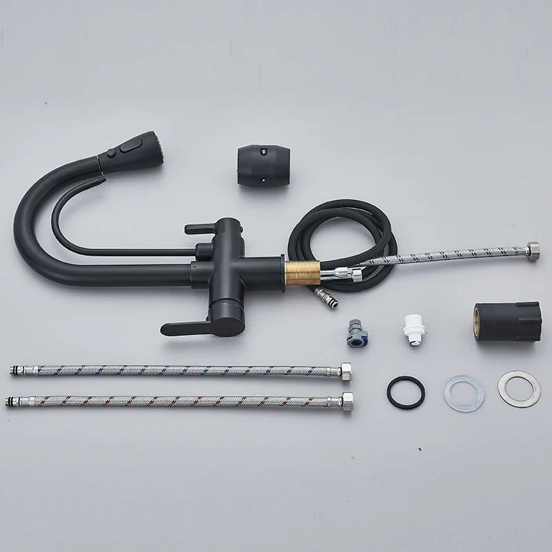 Robinet de Cuisine 3 Voies – Eau Filtrée & Douchette Extractible Haute Pression - Fluens