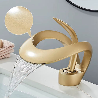 Robinet de salle de bain cascade design – Mitigeur en laiton durable - Fluens