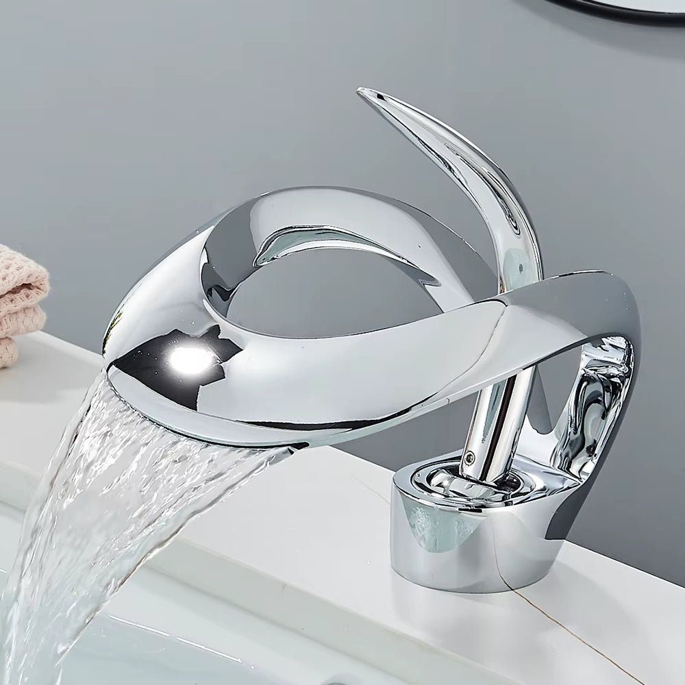 Robinet de salle de bain cascade design – Mitigeur en laiton durable - Fluens