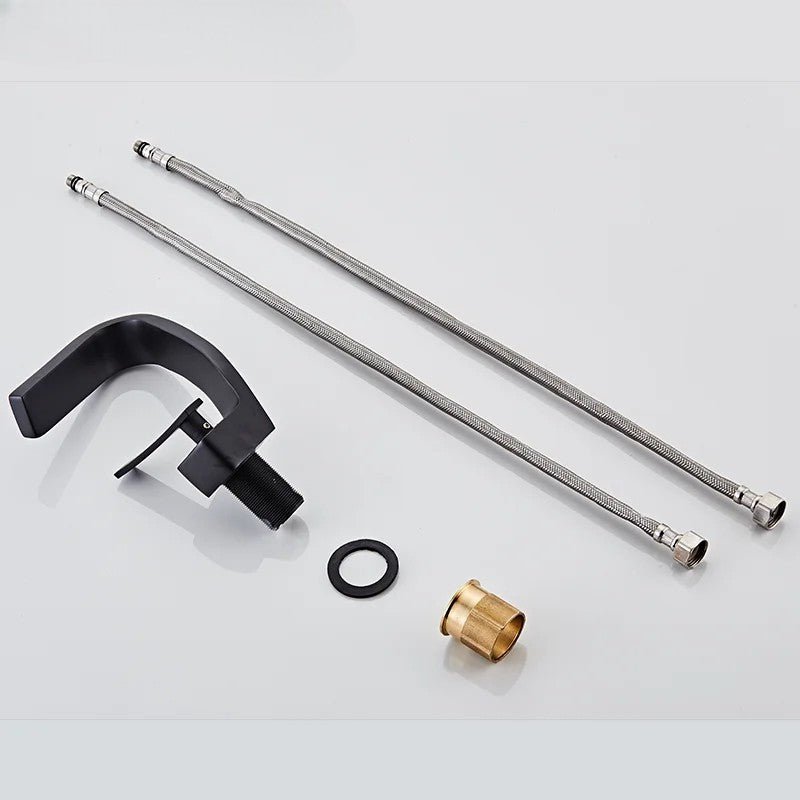 Robinet de salle de bain en laiton – Cascade moderne à poignée unique - Fluens