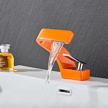 Robinet de salle de bain en laiton – Cascade moderne à poignée unique - Fluens