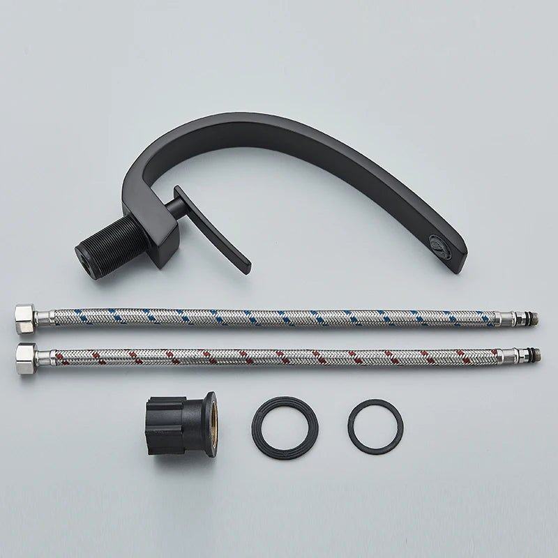 Robinet de salle de bain en laiton – design courbé luxueux - Fluens