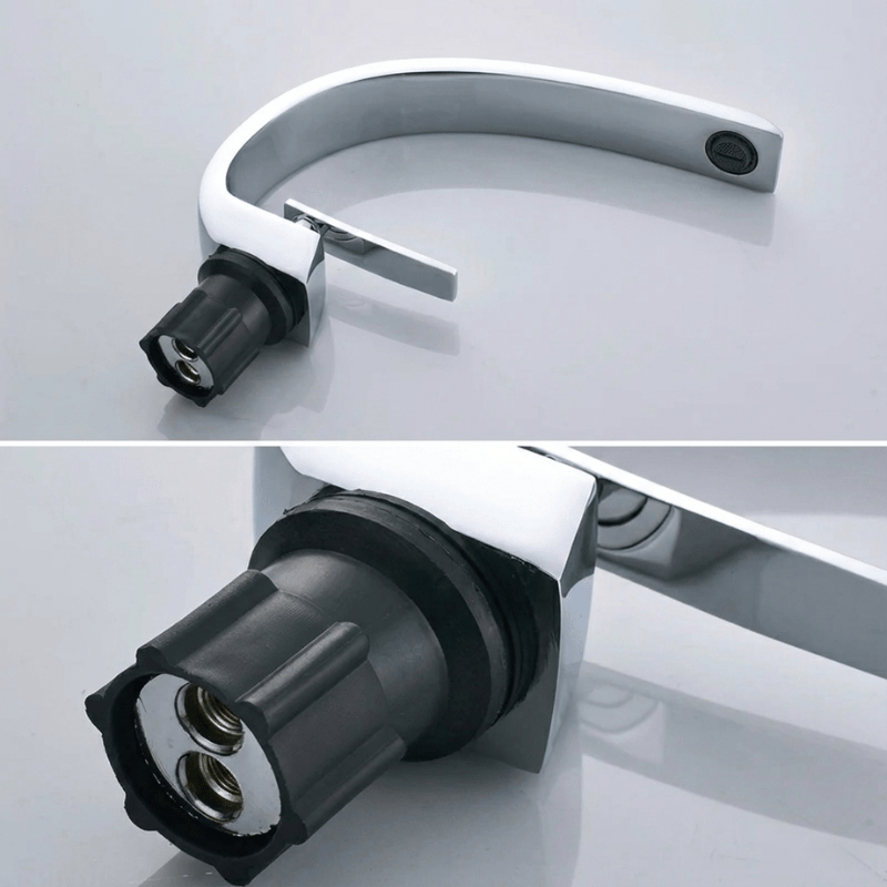Robinet de salle de bain en laiton – design courbé luxueux - Fluens