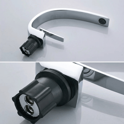 Robinet de salle de bain en laiton – design courbé luxueux - Fluens