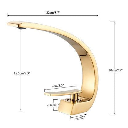 Robinet de salle de bain en laiton – design courbé luxueux - Fluens