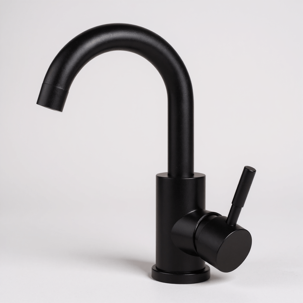 Robinet de salle de bain inox – mitigeur design courbé ou angulaire - Fluens