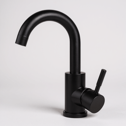 Robinet de salle de bain inox – mitigeur design courbé ou angulaire - Fluens