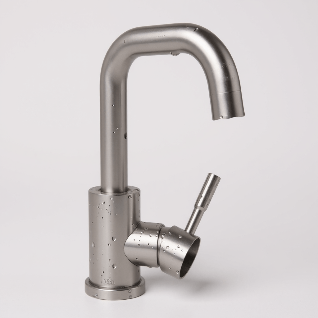 Robinet de salle de bain inox – mitigeur design courbé ou angulaire - Fluens