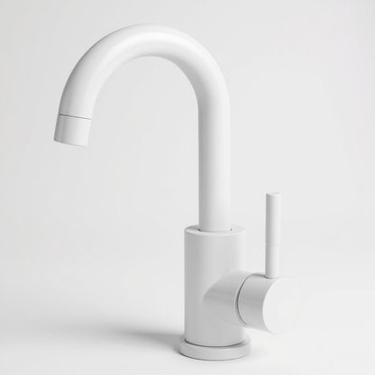 Robinet de salle de bain inox – mitigeur design courbé ou angulaire - Fluens