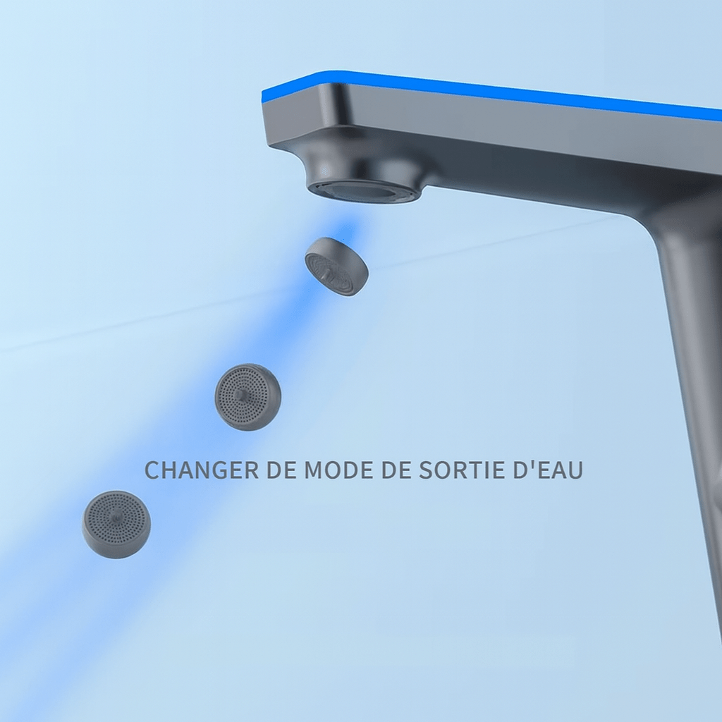 Robinet de salle de bain LED – affichage température & mitigeur moderne - Fluens