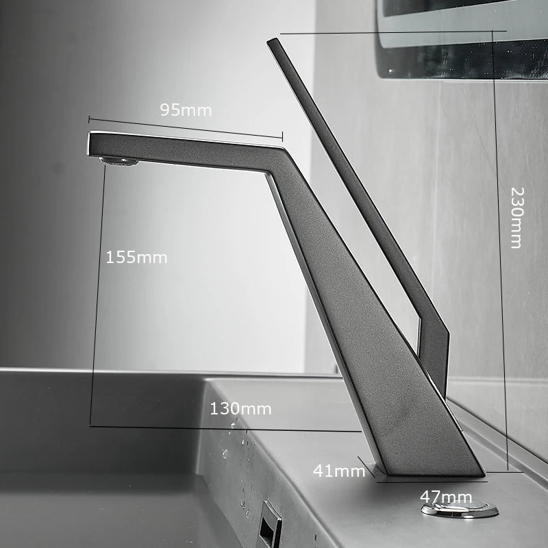 Robinet de salle de bain moderne en laiton – Mitigeur haut de gamme durable - Fluens