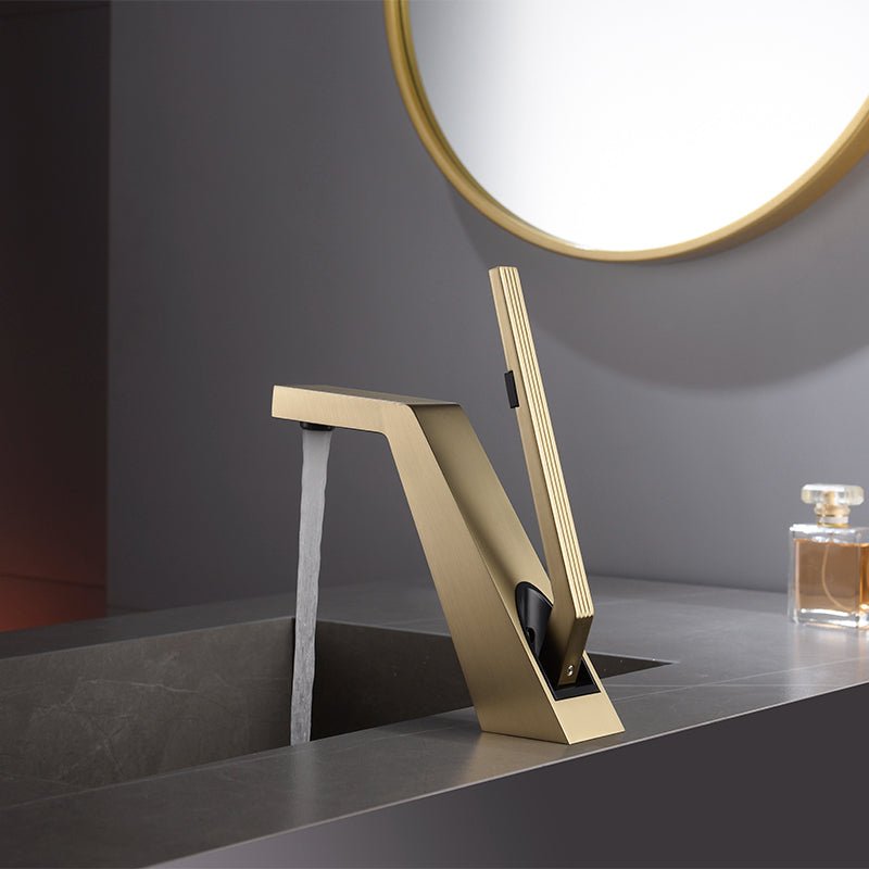 Robinet de salle de bain moderne en laiton – Mitigeur haut de gamme durable - Fluens