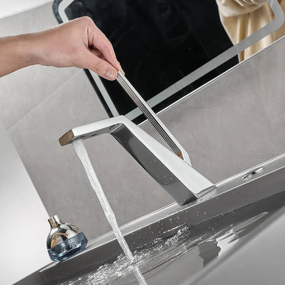 Robinet de salle de bain moderne en laiton – Mitigeur haut de gamme durable - Fluens