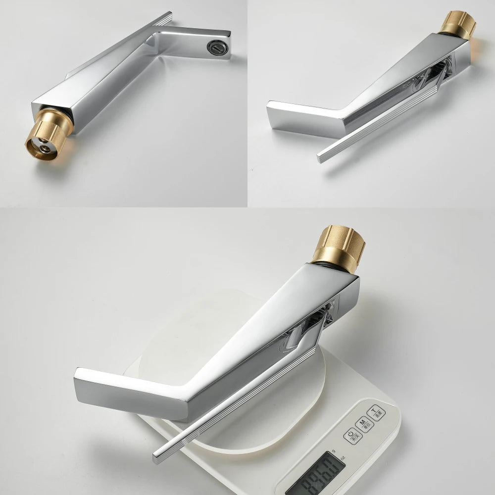 Robinet de salle de bain moderne en laiton – Mitigeur haut de gamme durable - Fluens