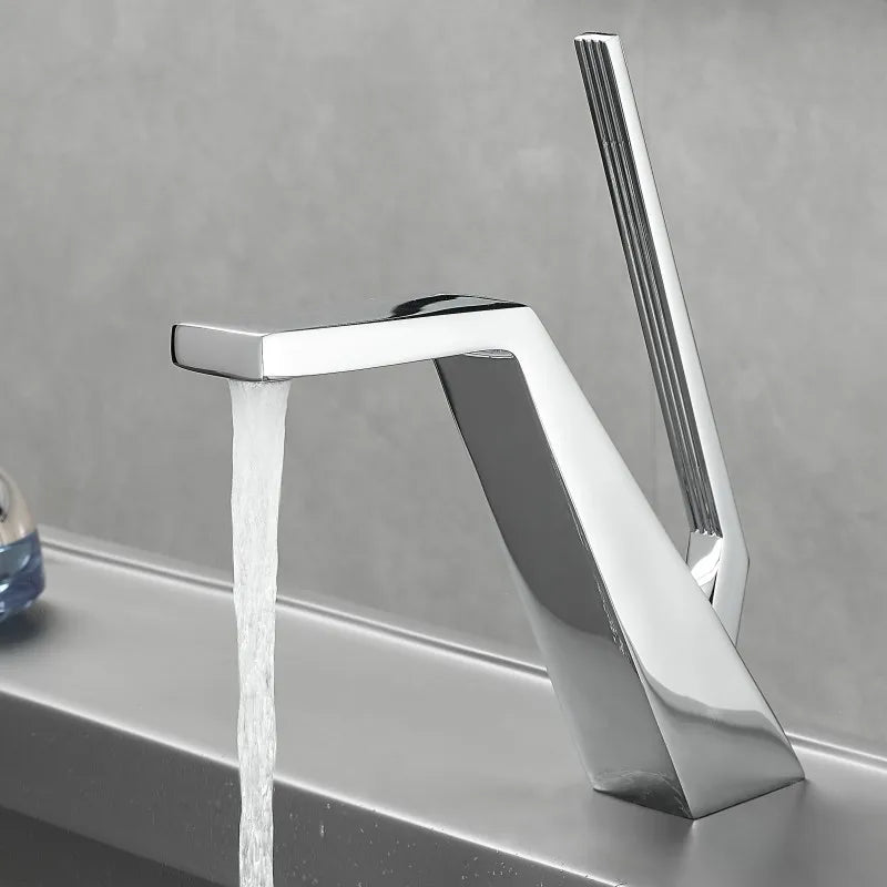 Robinet de salle de bain moderne en laiton – Mitigeur haut de gamme durable - Fluens