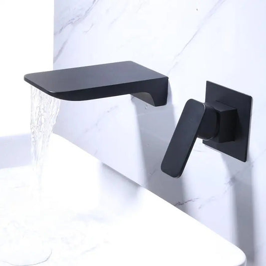 Robinet de salle de bain mural cascade en laiton – Fluens™ - Fluens